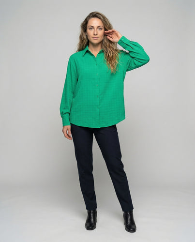Damen Musselin Ballonärmel Oversize-Hemdbluse