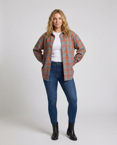 Damen Gestreifte Oversize Hemdjacke