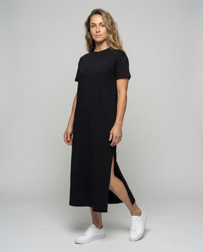 Damen Maxi-T-Shirt-Kleid mit Schlitz