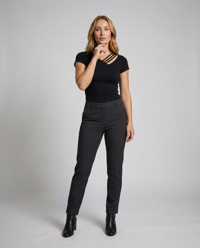 Damen Asymmetrisches V-Ausschnitt Kurzarmshirt