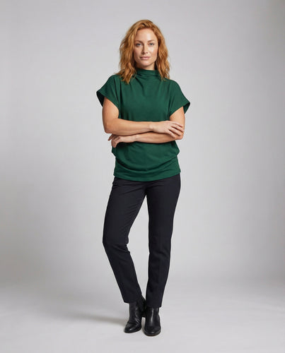 Damen Asymmetrische Drapé-Tunikabluse