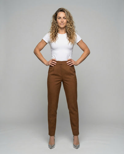 Damen nan schlanke Ankle-Hose mit leichtem Stretch, formgebenden Teilungsnähten und diskreten Eingrifftaschen R&B