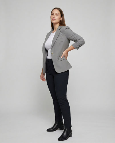 Damen nan taillierter Businessblazer mit schmaler Silhouette und Ein-Knopf-Verschluss R&B