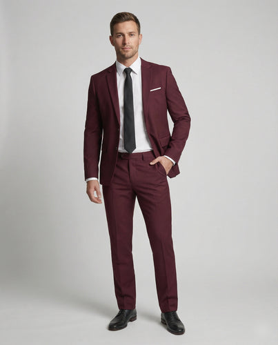 Herren nan eleganter einreihiger Anzug schmal geschnitten mit elastischer Hose und klassischem Revers R&B
