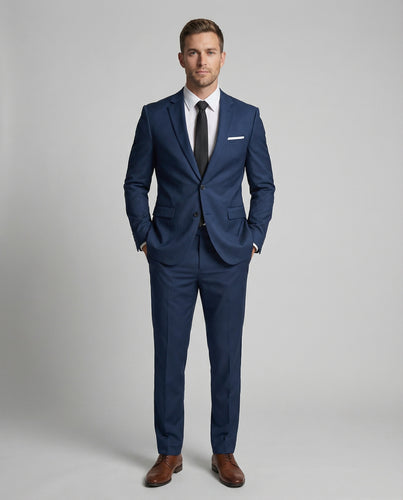 Herren nan eleganter Slimfit Anzug mit schmal geschnittenem Sakko und eng anliegender Hose aus feiner Twillqualität R&B