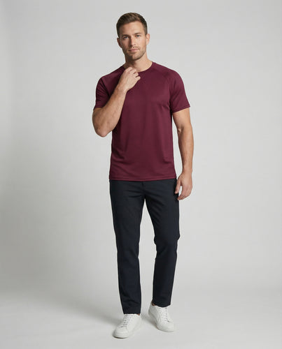 Herren nan leistungsorientiertes Sportshirt mit Raglanärmeln feuchtigkeitsableitender Funktionsfaser und elastischem Komfort R&B