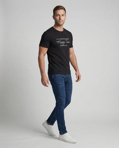 Unisex nan legeres Sloganshirt mit Rundhalsausschnitt und sommerlichem Motivprint R&B