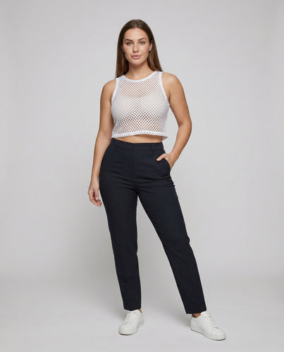 Damen Luftige Racerback Baumwoll Häkel-Top