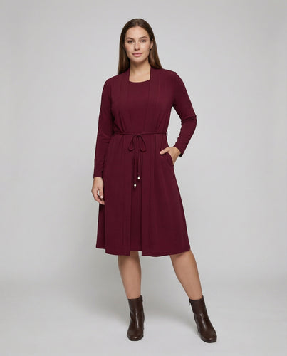 Damen Feminine A-Linien Mischgewebe Midikleid