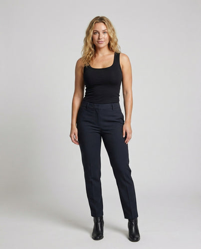 Damen Formstabile Rechteck-Ausschnitt Stretchjersey Tanktop