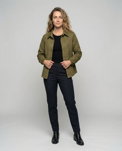 Damen Gesteppte Florale Baumwoll Hemdjacke