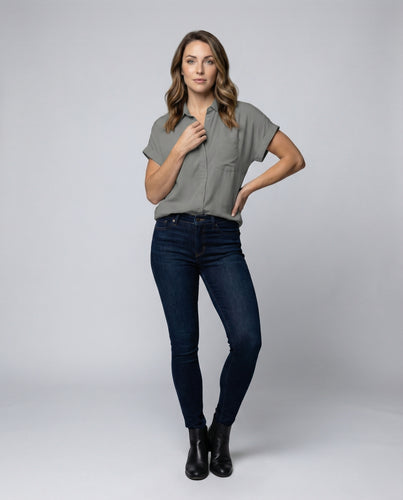 Damen Lockere Viskose Viskose Hemdbluse