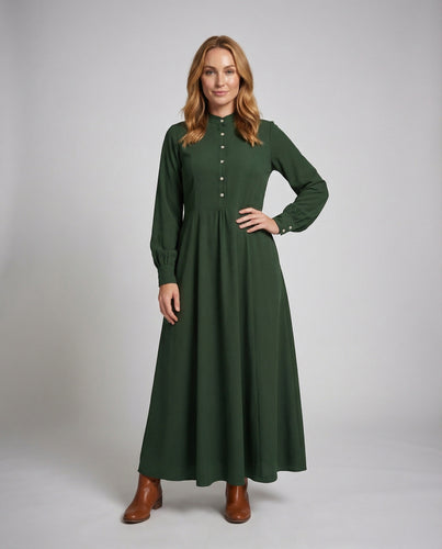 Damen Fließende A-Linien Mischgewebe Maxikleid
