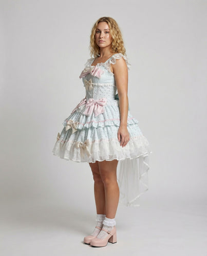 Damen Romantische Stufen Tüll Puffkleid