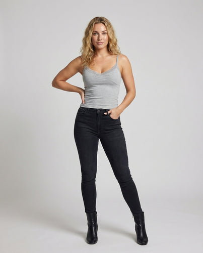 Damen Taillierte Spitzenkante Jersey Cami