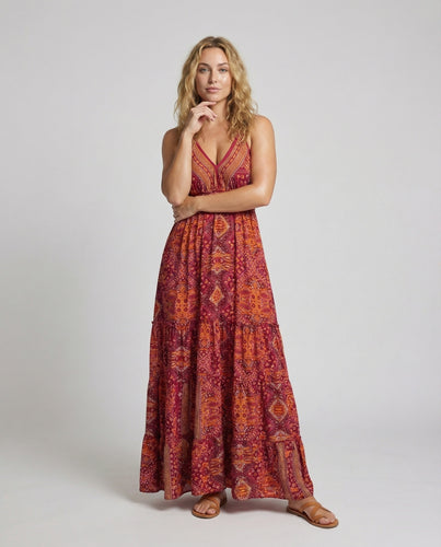 Damen Romantische Spitzen-Bustier Mischgewebe Boho-Longdress