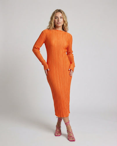 Damen Elegante Plissierte Ripp Ripp Maxikleid