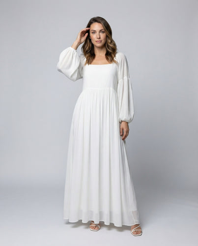 Damen Fließende Boho Chiffon Maxikleid