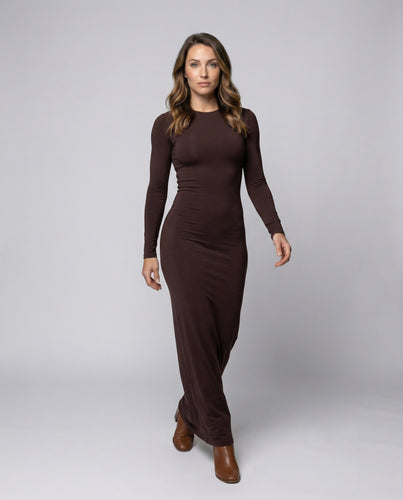 Damen Formende Lange Modalmix Maxikleid