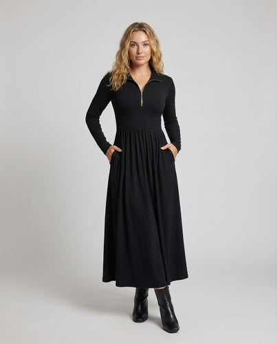 Damen Langes Tellerrock Jersey Jersey-Maxikleid