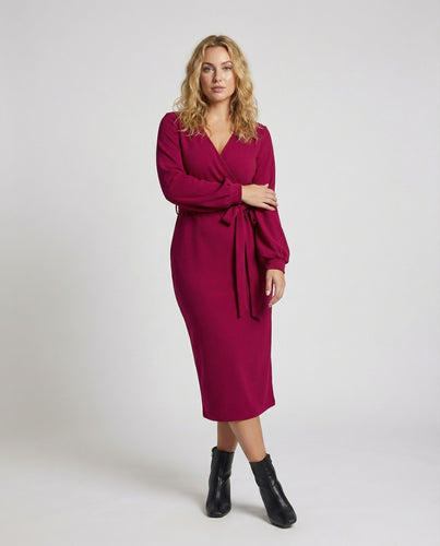 Damen Fließende Taillenschärpe Stretch-Jersey Midikleid