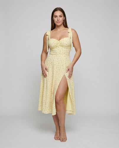 Romantische Schleifen-Schulterbänder Mischgewebe Trägerkleid