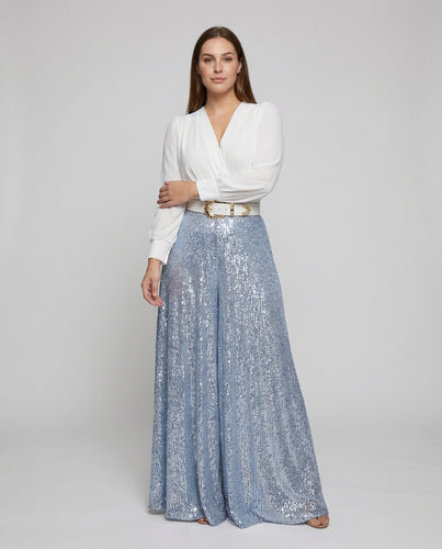 Elegante Pailletten Mischgewebe Gala-Ensemble