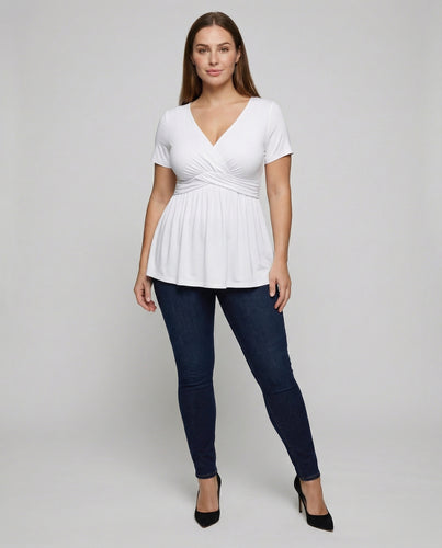 Damen Romantische Babydoll-Schnitt Mischgewebe Empire-Tunika