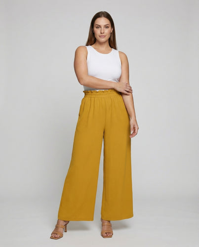 Damen Modische Paperbag-Stil Mischgewebe Paperbag-Culotte