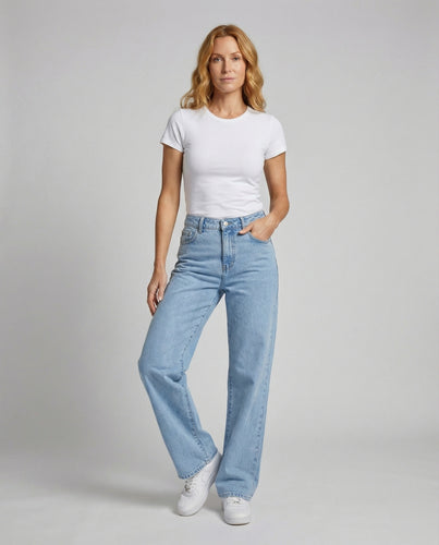 Damen Fließende Marlene-Schnitt Denim Marlene-Jeans