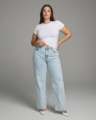 Damen Retro Schmeichelnde Silhouette Denim Jeans-Palazzohose
