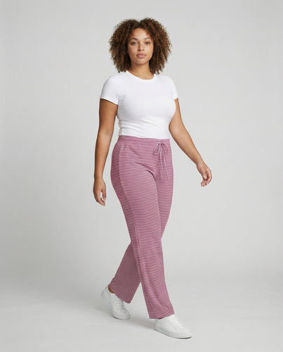 Damen Lockere Tunnelzugbund Jersey Jersey-Palazzohose