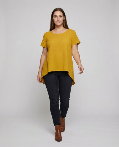 Damen Romantische Stufensaum Baumwoll-Gaze Longtop
