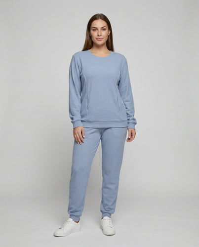 Damen Bequeme Still-Funktion Waffelstruktur Still-Sweatshirt-Set