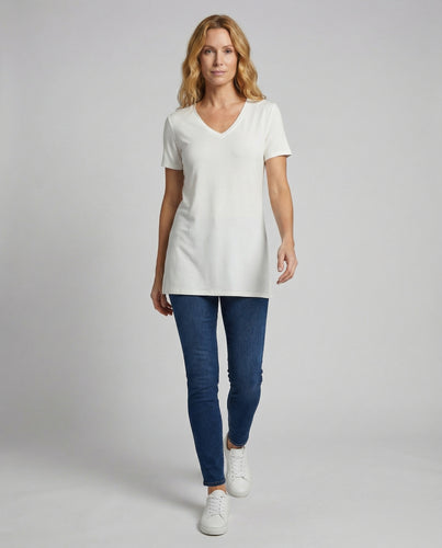 Damen Lockere Legere Passform Jersey Jersey-Tunika-Shirt