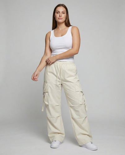 Damen Urbane Tiefer Schritt Mischgewebe Baggy-Cargohose