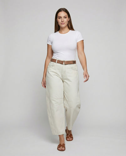 Damen Urbane Knieabnäher Denim Denim-Baggyhose