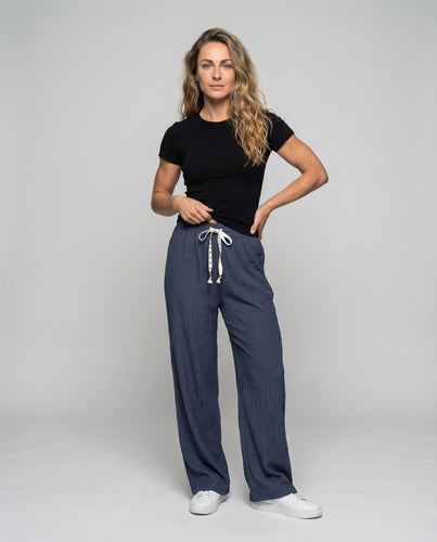 Damen Bequeme Dekorative Kordel Viskose-Mix Relaxhose