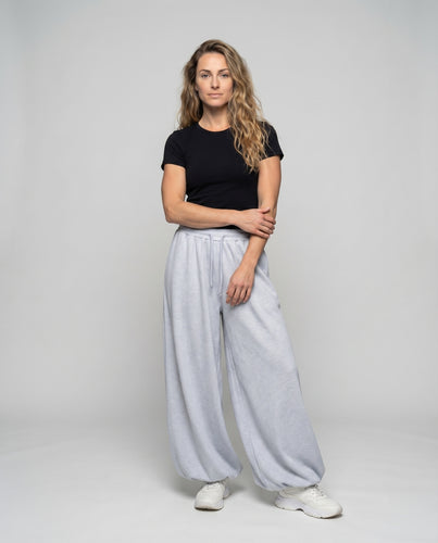 Damen Modische Ballonförmiger Saum Mischgewebe Volumenhose
