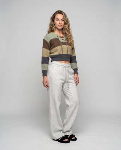 Damen Bequeme Palazzolook Mischgewebe Jogpant-Modell