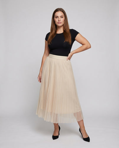 Damen Elegante Glockenform Tüll Plissee-Tüllrock