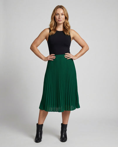 Damen Elegante Schwingende Glockenform Plissee Midirock