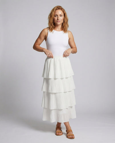 Damen Moderne Knitterarmer Viskosemix Viskosemix Plissee-Midirock
