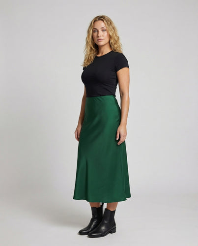 Damen Elegante Schrägschnitt Satin Satin-Sliprock