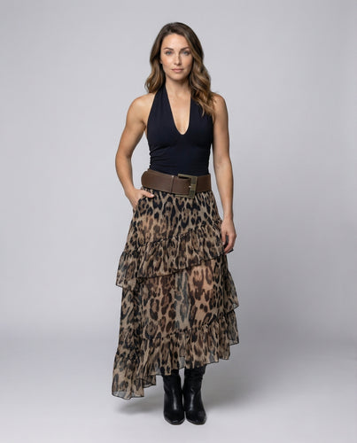 Damen Grafische Tiermuster Chiffon Chiffon-Lagenrock