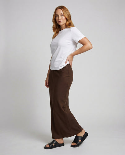 Damen Elegante Fließender Fall Mischgewebe Bias-Maxirock