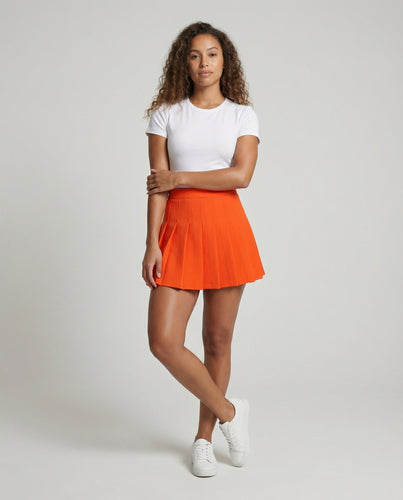 Damen Sportliche Präzise Stufenfalten Mischgewebe Sculpt-Minirock