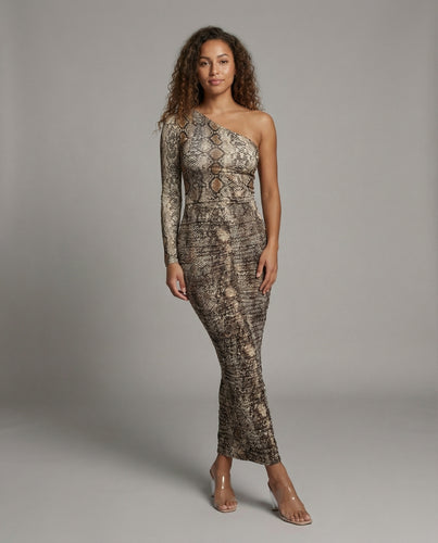 Damen Figurbetonte Schlangenhaut-Print Stretch Bleistift-Maxirock