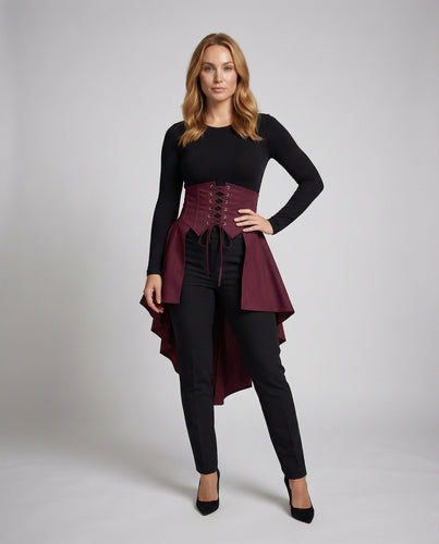 Damen Alternative Asymmetrisches Schößchen Mischgewebe Taillenkorsett-Gürtel
