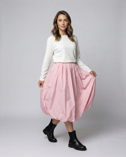 Damen Edle Glänzender Taft Taft Ballon-Midirock